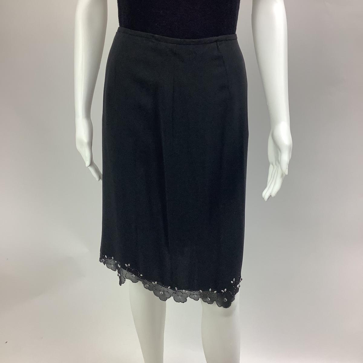 702 Akris Bergdorf Goodman Beaded Skirt 100% Silk | EstateSales.org