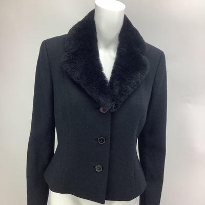 Lot 707 Ralph Lauren Collection Jacket with Fur Collar Size 10