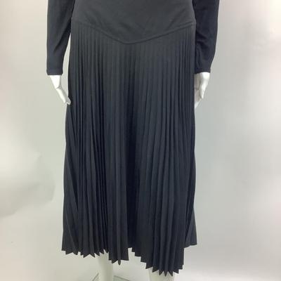 Lot 708 Ralph Lauren Black Blouse with Silky Tie & Ralph Lauren Black Pleated Skirt