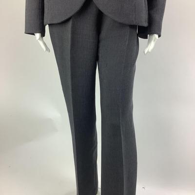705 AKRIS Black Suit with White Pinstripes