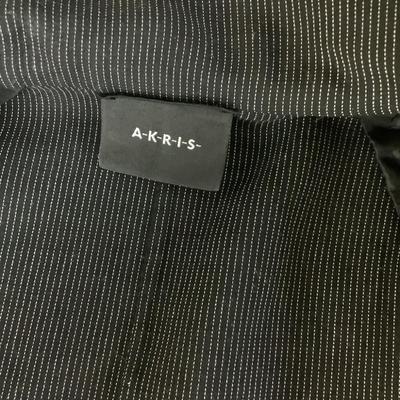 705 AKRIS Black Suit with White Pinstripes