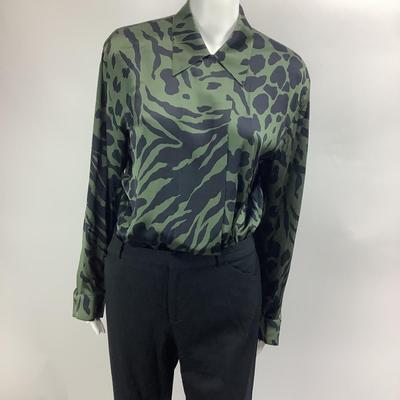 711 Escada Animal Print Silk Blouse & Pants