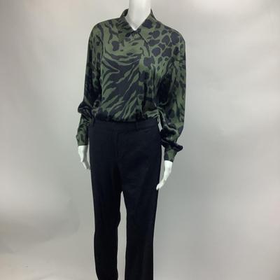 711 Escada Animal Print Silk Blouse & Pants