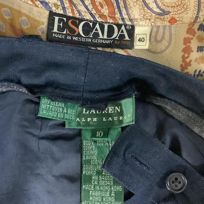 712 Escada Silk Paisley Blouse & Slacks