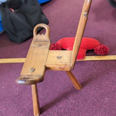 Hand Crafted Vintage Tripod African Birthing Chair