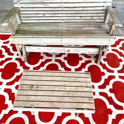 Wooden glider and table