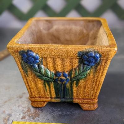 Sweet Vintage Antique Majolica Colorful Italian Planter