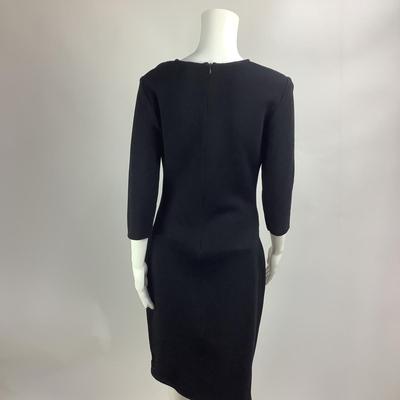 Lot 718. St. John Red Rose Knit Dress, 3/4 length Sleeve