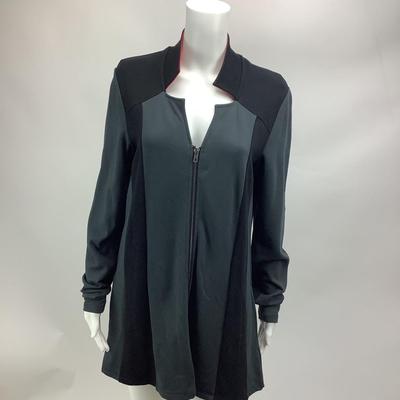 722 Lynn Richie Silver Zipper Front Jacket XS