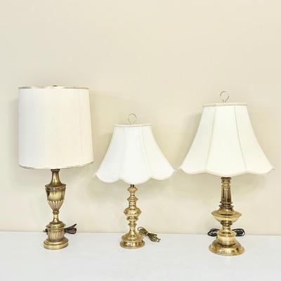 Trio (3) ~ Brass Table Lamps