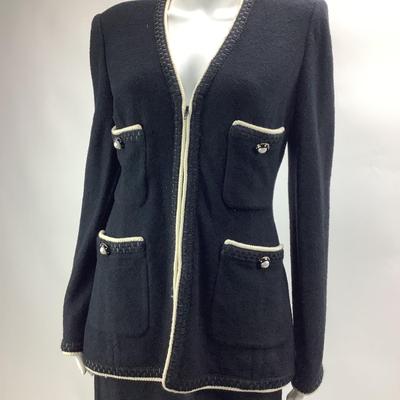 723 St. John Marie Gray Black & White Suit Size 6