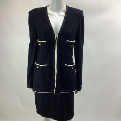 723 St. John Marie Gray Black & White Suit Size 6