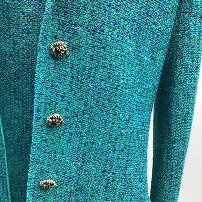 Lot  720 St John Collection by Marie Gray, Blue/Green Knit Dress with Jacket