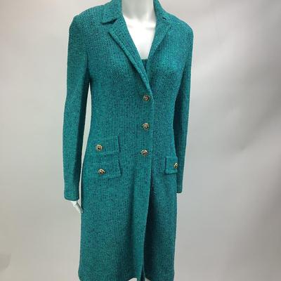 Lot  720 St John Collection by Marie Gray, Blue/Green Knit Dress with Jacket