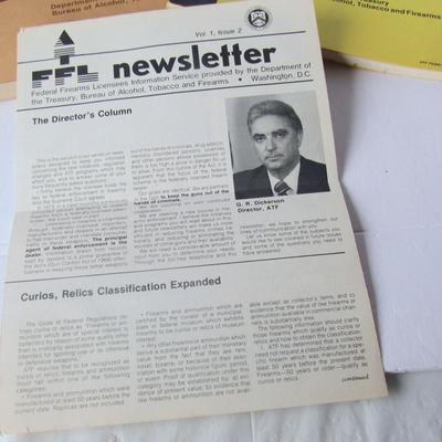 Lot 524:  Firearms Manuals and News Letter. ATF