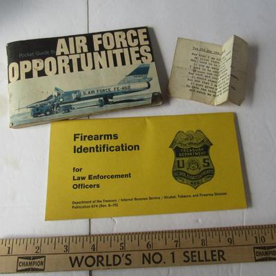 Lot 526:  Firearms ID Booklet and Air Force Op Booklet