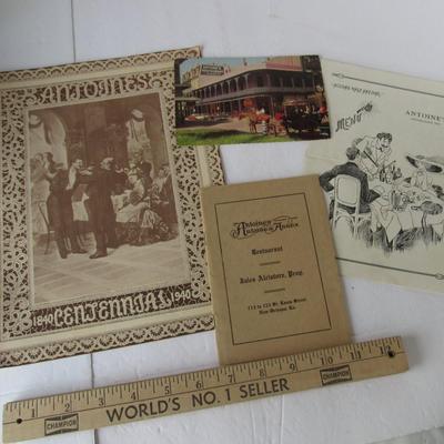 Lot 531:  Interesting Antoines Restaurant of New Orleans Vintage Menus, Etc