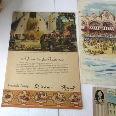 Lot 533:  Lot of Vintage Dining Menus and Misc