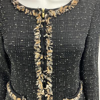 Lot 730. St John Womenâ€™s Black/Beige Knit Suit Jacket & Pants