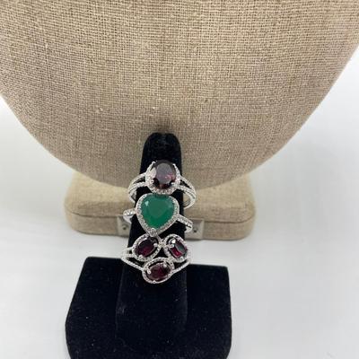 Green Onyx, Zircon & Rhodolite (B4-SS)