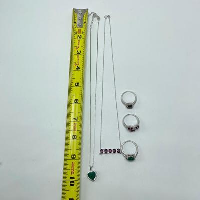 Green Onyx, Zircon & Rhodolite (B4-SS)