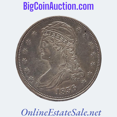 1836 REEDED EDGE 50C PIECE