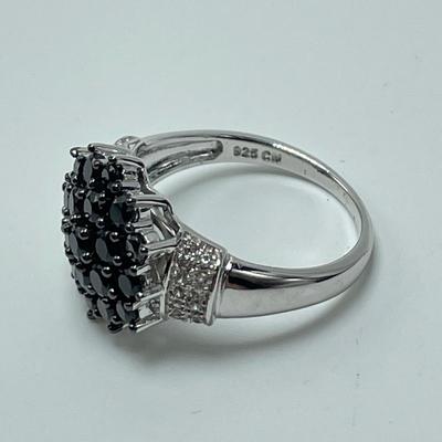 925, Garnet, Black Spinel & Marcasite (B4-SS)
