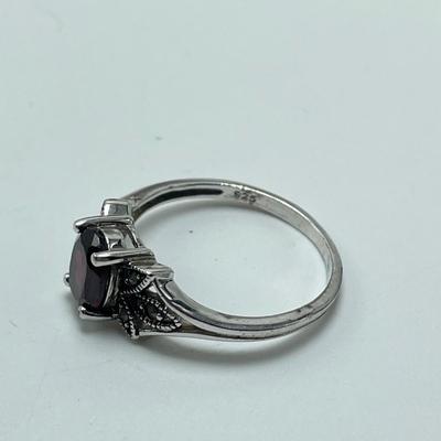 925, Garnet, Black Spinel & Marcasite (B4-SS)