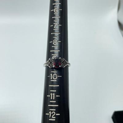 925, Garnet, Black Spinel & Marcasite (B4-SS)