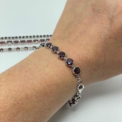 925, Garnet, Black Spinel & Marcasite (B4-SS)