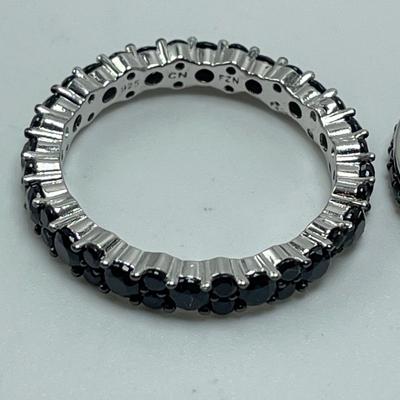 925, Garnet, Black Spinel & Marcasite (B4-SS)