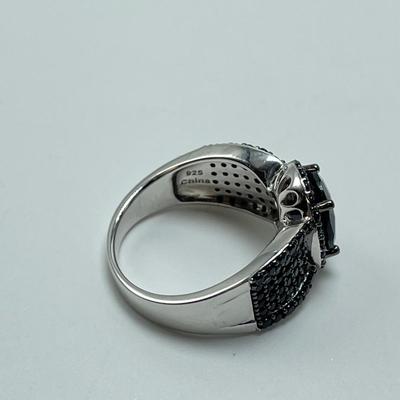 925, Garnet, Black Spinel & Marcasite (B4-SS)