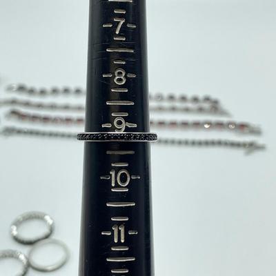 925, Garnet, Black Spinel & Marcasite (B4-SS)