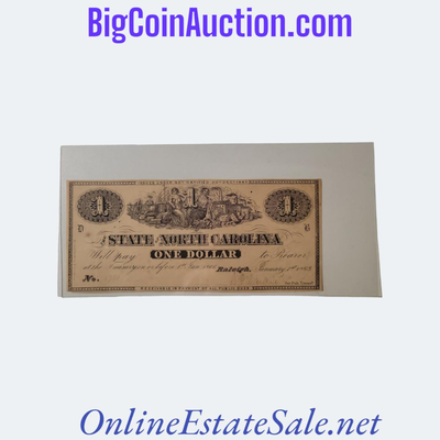 1862 NORTH CAROLINA ONE DALLAR NOTE