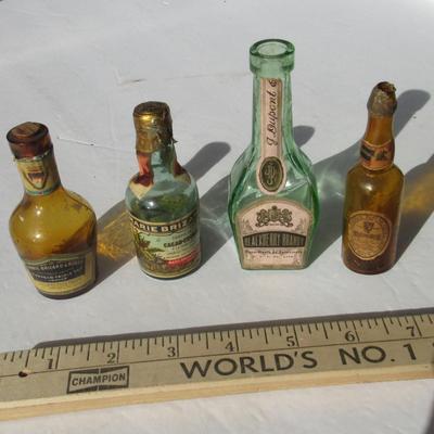 Lot 547:  4 Vintage Miniature Booze Bottles