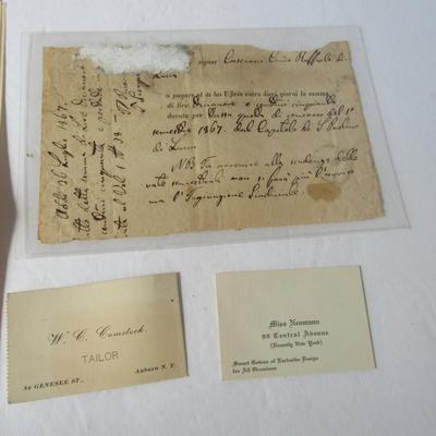 Lot 563: Antique Paper Ephemera, Letter, Business Cards,