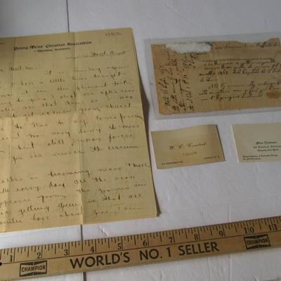 Lot 563: Antique Paper Ephemera, Letter, Business Cards,