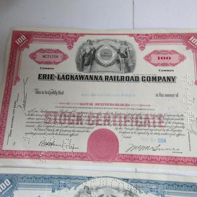Lot 565:  4 Vintage Railroad Stock Certificates