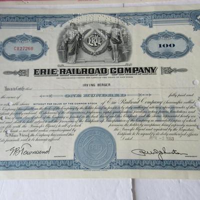 Lot 565:  4 Vintage Railroad Stock Certificates