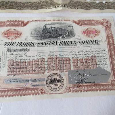 Lot 565:  4 Vintage Railroad Stock Certificates
