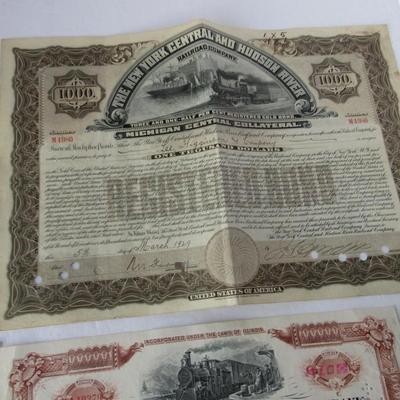 Lot 565:  4 Vintage Railroad Stock Certificates