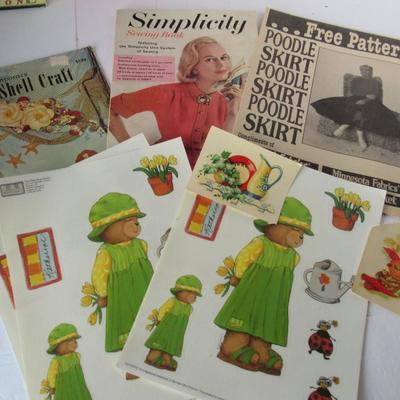 Lot 567: Misc Lot of Crafting, Sewing Stuff, Poodle Skirt Pattern