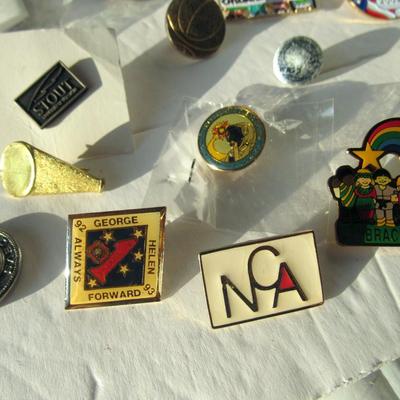 Lot 569:  Junk Drawer Lot of Pins and Key Rings, Etc