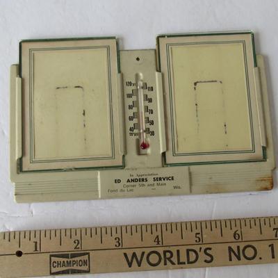 Lot 573:  Old Small Metal Frame Thermometer