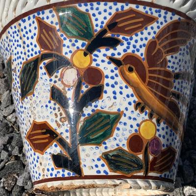 Colorful Bird Planter & Stand (O-HS)