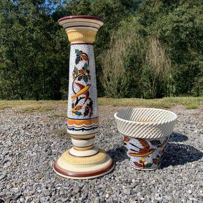 Colorful Bird Planter & Stand (O-HS)