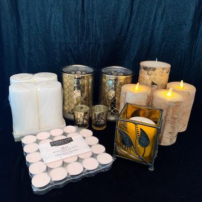 Golden Candle Holders, Electric Pottery Barn Birch Candles, & More (DR-HS)