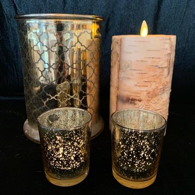 Golden Candle Holders, Electric Pottery Barn Birch Candles, & More (DR-HS)