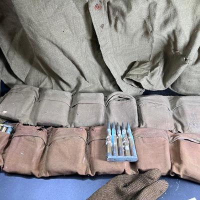 WW1 Wool radio operator uniform shirt Wool Gloves, Roll Wool bandage artillery
