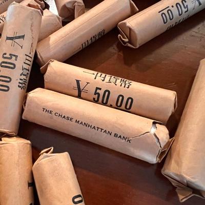 Lot Rolled Yen Coins